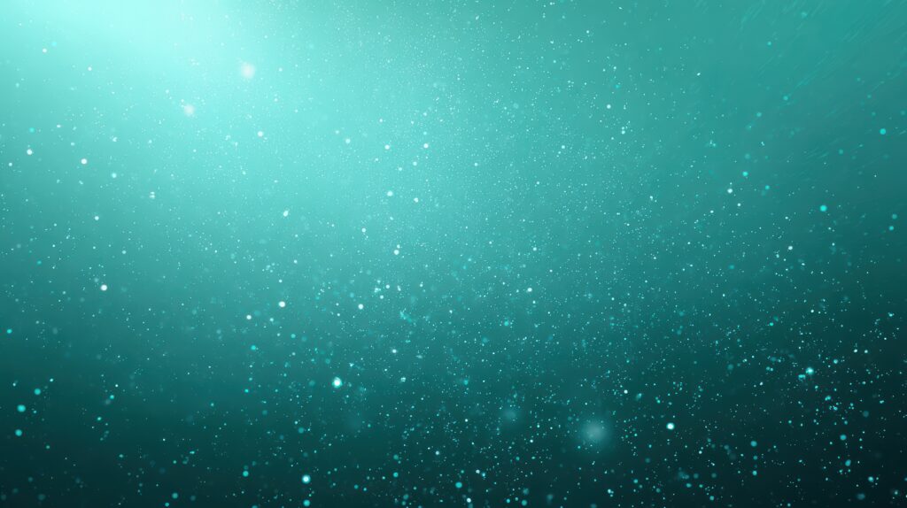 Services abstract teal blue background with sparkling dust particles